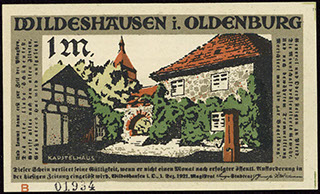 Германия. Вильдесхаузен. 1 марка. 1921 г.